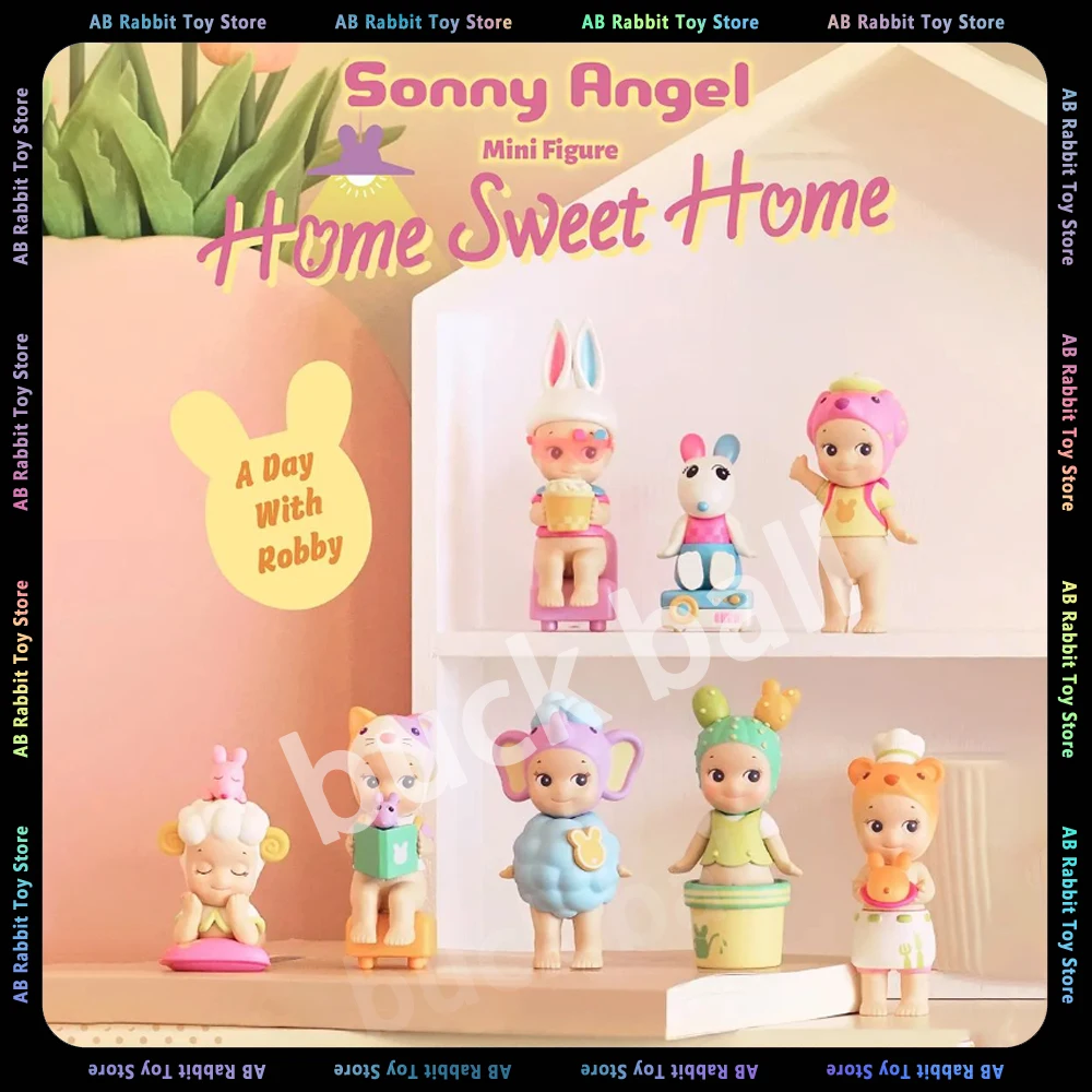 

Sonny Angel Home Sweet Home Series глухая коробка 2024 новая кавайная коробка сюрпризов «день с Робби», Мини фигурки, таинственная сумка, игрушка