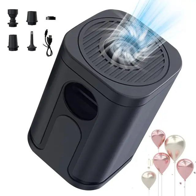 Pompa Elettrica Portatile Per Gonfiare E Sgonfiare - Per Materassi, Salvagente E Sacchi Sottovuoto, Con 5 Ugelli E Luce LED - Foto 2