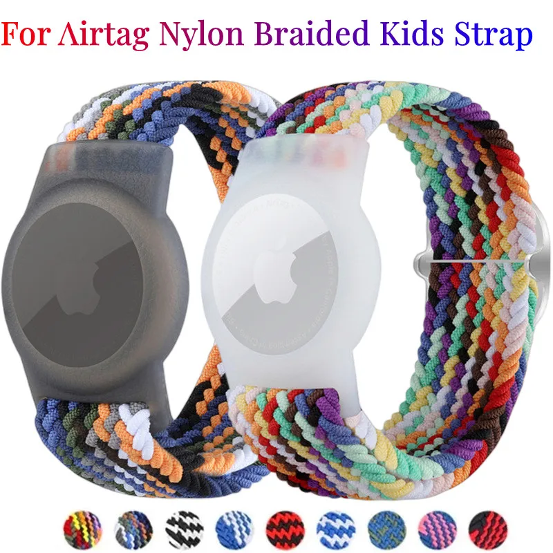 Bracelet pour enfants pour Apple AirTags, tressé en nylon, bracelet  réglable pour Airtags, traqueur GPS anti-perte, bracelet de montre