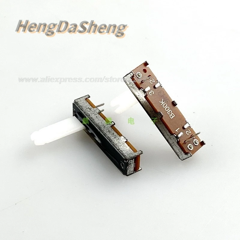 

2Pcs/Lot 35mm B300K single 3-pin straight slide Potentiometer Tuning and dimming fader