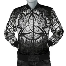 

Viking Style Men's Bomber Jacket Dragon Celtic 3D Printed thick Flight Jacket casual Women Fo Men Warm winter zipper coat