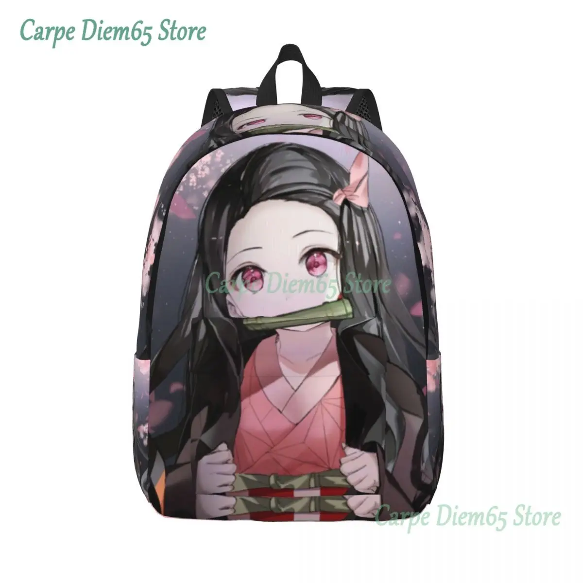 

3D Print Nezuko Kimetsu No Yaiba Canvas Backpacks for Boys Girls Demon Slayer Anime College School Travel Bags Men Women Bookbag