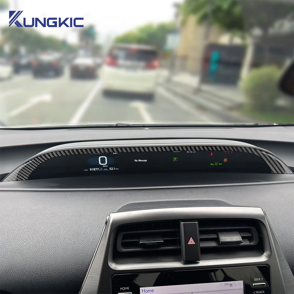Toyota Prius 용 실제 연질 탄소 섬유 2016 2017 2018 2019 2020 2021 2022 LHD RHD 계기판 스트립 스티커 액세서리