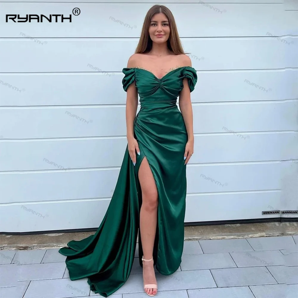 

Side Split Long Mermaid Formal Prom Party Gowns Dresses Off Shoulder Especial Occasion Women Evening Gowns robes de soirée 2024