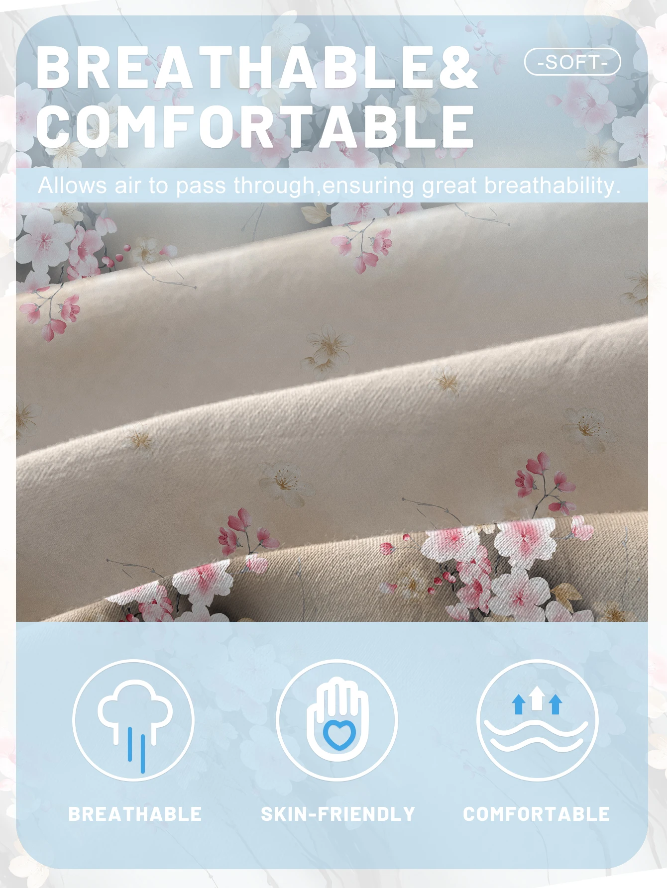 1 Simple modern Plant Flower printed matte Fitted Sheet, bedroom printed bed cover, bedding (excluding pillowcases) 5