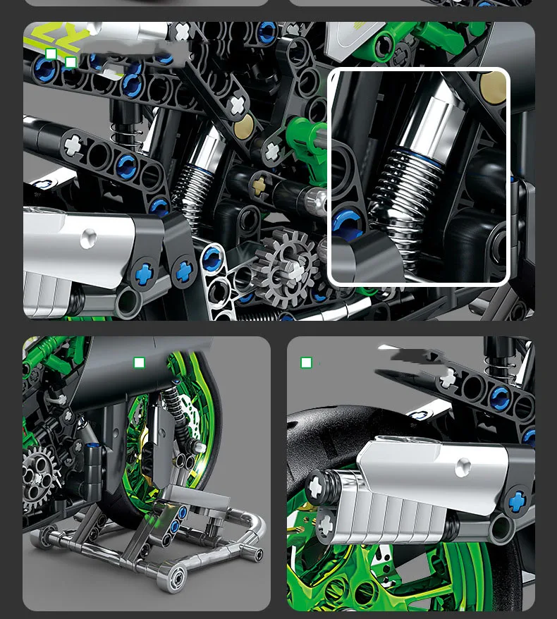 Technisches Japan-Motorrad-Traumfahrzeug Ninja H2R Baustein-Modellbausatz Motorrad-Konstruktionsspielzeug als Geschenk – Detail 5