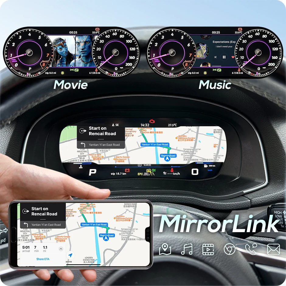 GreenYi LCD ú г    ӵ ȭ, VW Magotan Arteon CC Passat B8 , 12.5 ġ