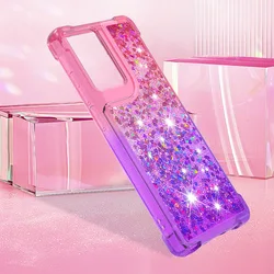 Dynamic Liquid Quicksand Bling 3D Glitter Phone Case - Stylish Protective Cover - Moto G Pure (Pink purple (YB - SS))