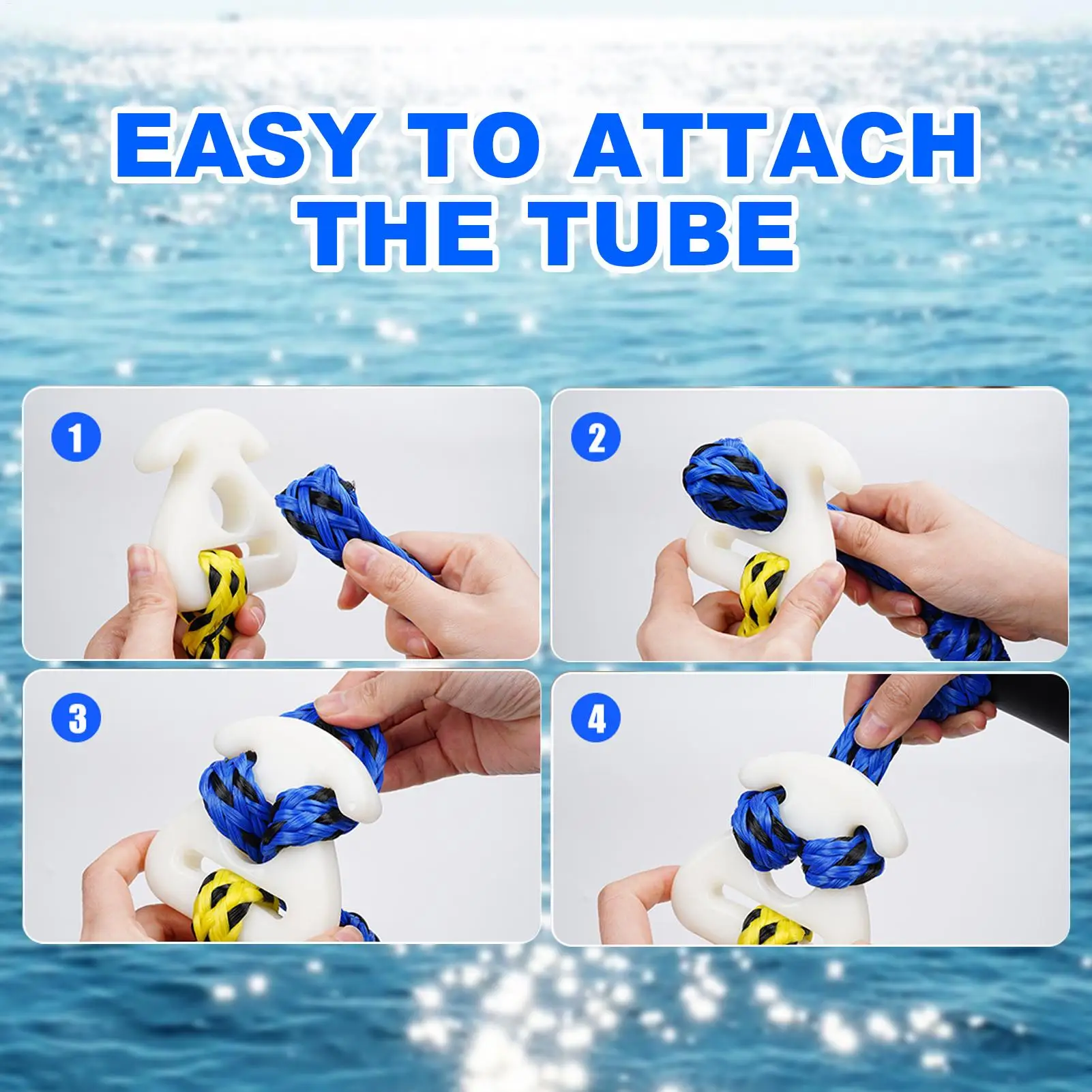 Boating Tow Ropes Heavy Duty Water Ski Rope 1000kg-2000kg For Towable Tubes,Tow Rope For Kneeboard 6/18M