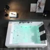 Whirlpool Tub,72" x 48" Jetted Bathtub for 2 Person, Hydro Massage & Chromatherapy,ETL Certified,3 Sided Apron,Acrylic 1