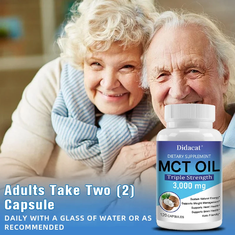 MCT Oil Capsules 3000 Mg-for Skin Care, Weight Management, Immune Support, Brain and Brain Health