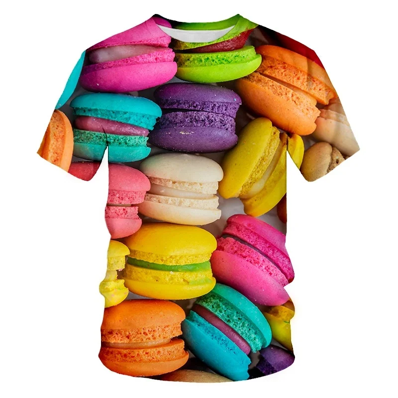 メンズクリエイティブフードパターンTシャツ,半袖Tシャツ,3D