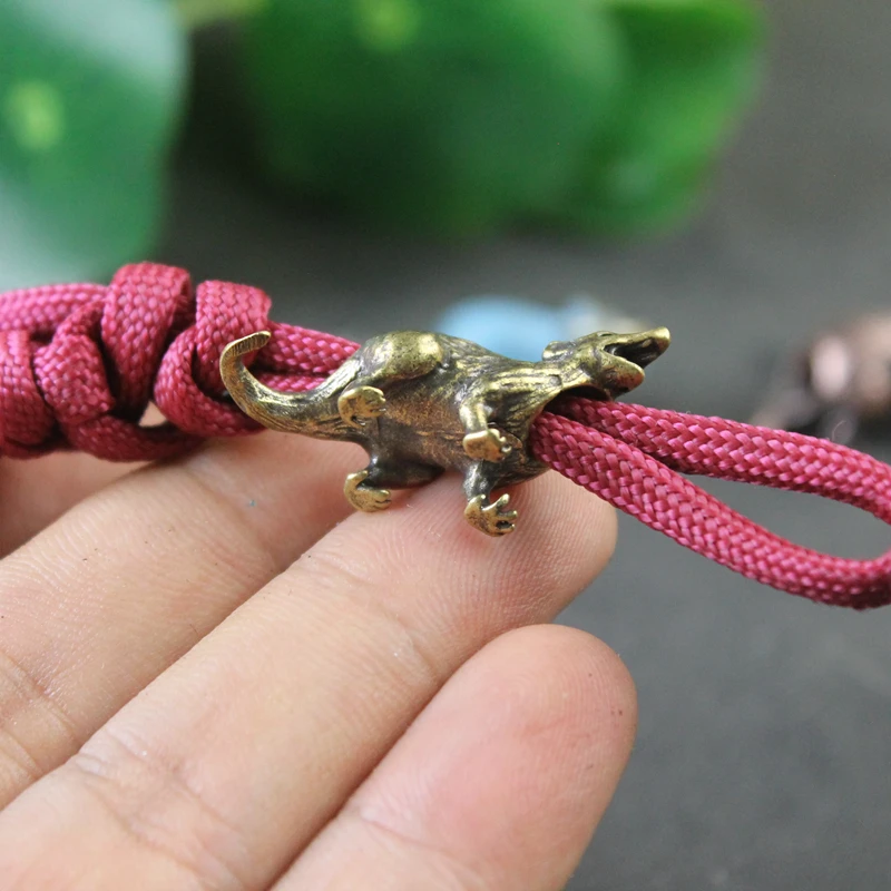 Description Picture 6 of itemZodiac Animal Rat Figurines Brass Knife Beads Flashlight Lanyard Pendants Cute Mice EDC Paracord DIY Outdoor Tools Accessories