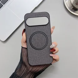 Premium Magnetic Slim Cover with Luxury Fabric - Pixel 7A (DarkGrey)
