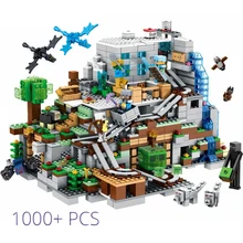 

The Mountain Cave Elevator Village Tree House Building Block With Figures Compatible 21137 My World Bricks Set Gifts Toys