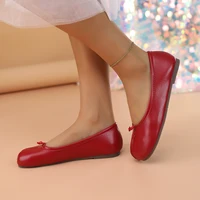 Women’s Leather Toe Separator Loafers Flat Comfortable Slip-On Breathable Casual Shoes​