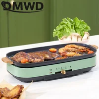 DMWD Electric Grill Non-stick Barbecue Machine Smokeless Korean Style Hotplate BBQ Teppanyaki Tools Household Grilled Meat Pan 2