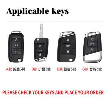 Cover chiate/telecomando per Volkswagen VW Golf7 mk7 Seat Ibiza Leon FR 2 Altea Aztec per Skoda Octavia - Custodia per chiave auto in lega di Silicone per Volkswagen VW Golf7 mk7 Seat Ibiza