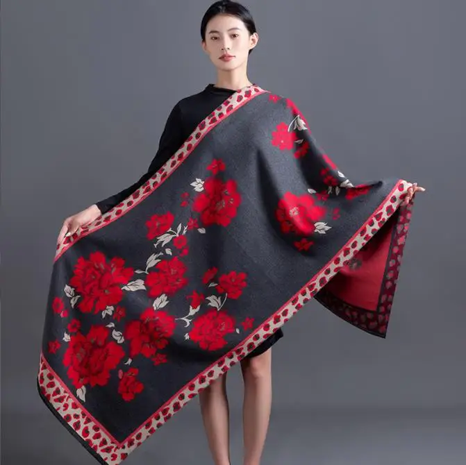 2025 Luxe Hiver Cachemire écharpe Femmes Nouveau Design Chaud Pashmina Longs Gland Foulards Femme Imprimé Châle épais Foulard Bufanda / Nouveaux Foulards Et écharpes