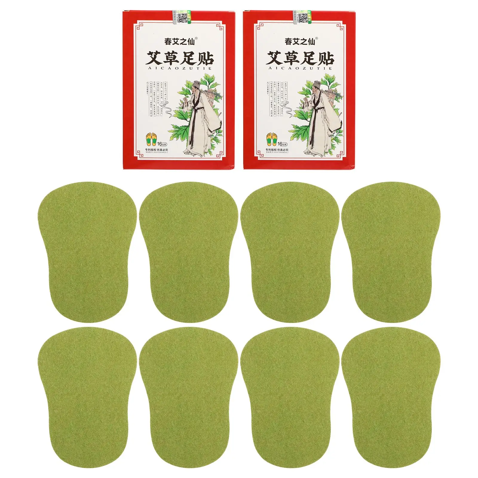 32pcs Natural Herbal Wormwood Artemisia Argyi Detox Foot Care Patche Pad Relieve Stress Help Sleeping Warm Foot Pad Patch