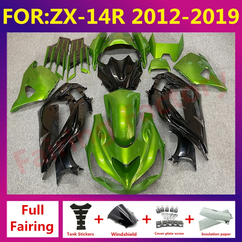 

Motorcycle Full Fairing Kit For kawasaki ZX14R ZX 14R 2012 2013 2014 2015 - 2019 ZX-14R Bodywork fairings zxmt set green black
