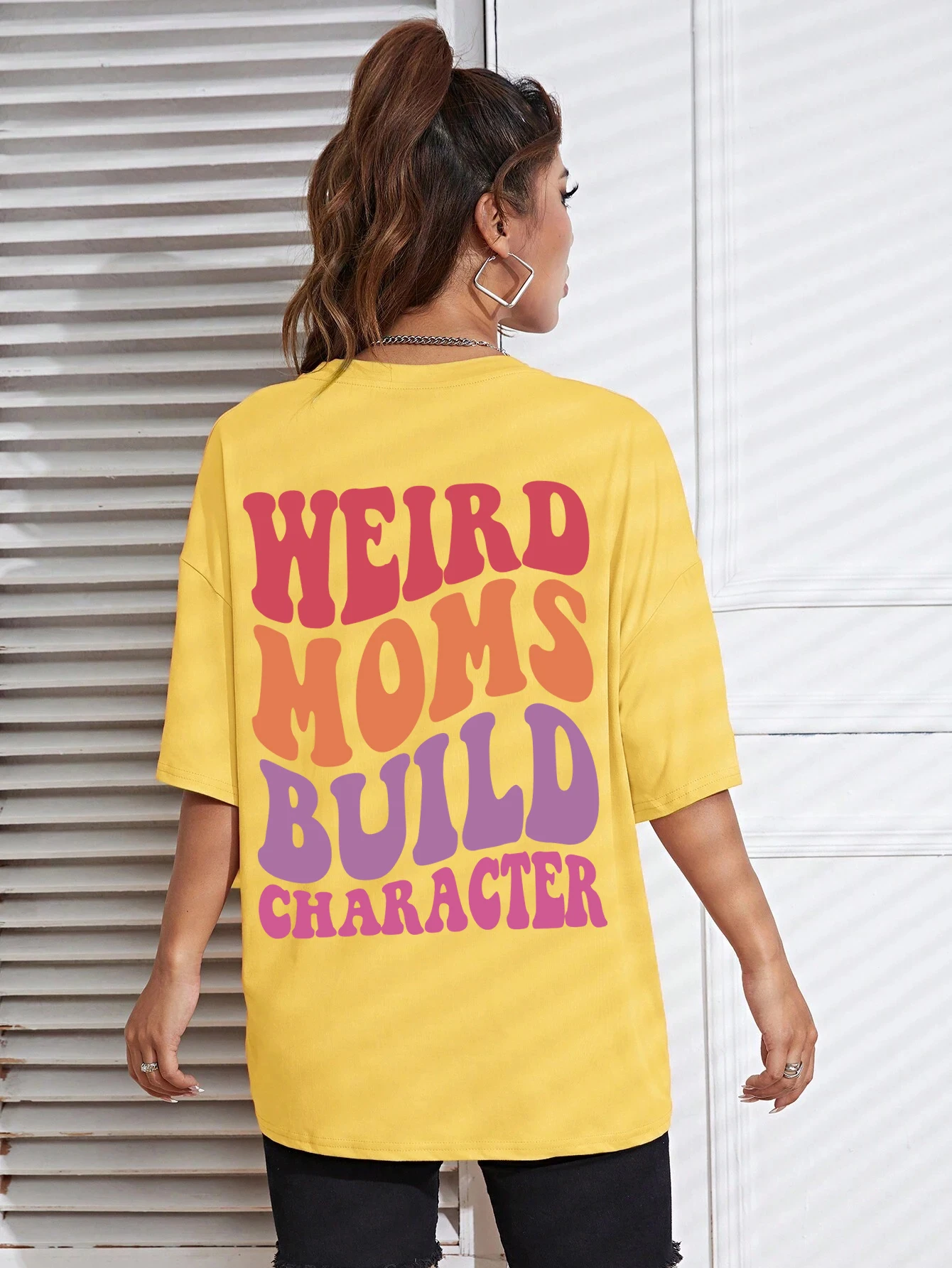 "Mama" Heart Graphic T-Shirt For Women - Cute Mom Life Tee, Short Sleeve Casual Top, Cotton Blend