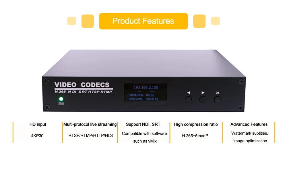 Link Pi ENCSHV2 3G-SDI Encoder 4K 30fps HDMI Decoder Built-in WiFi 6 Support SRT
