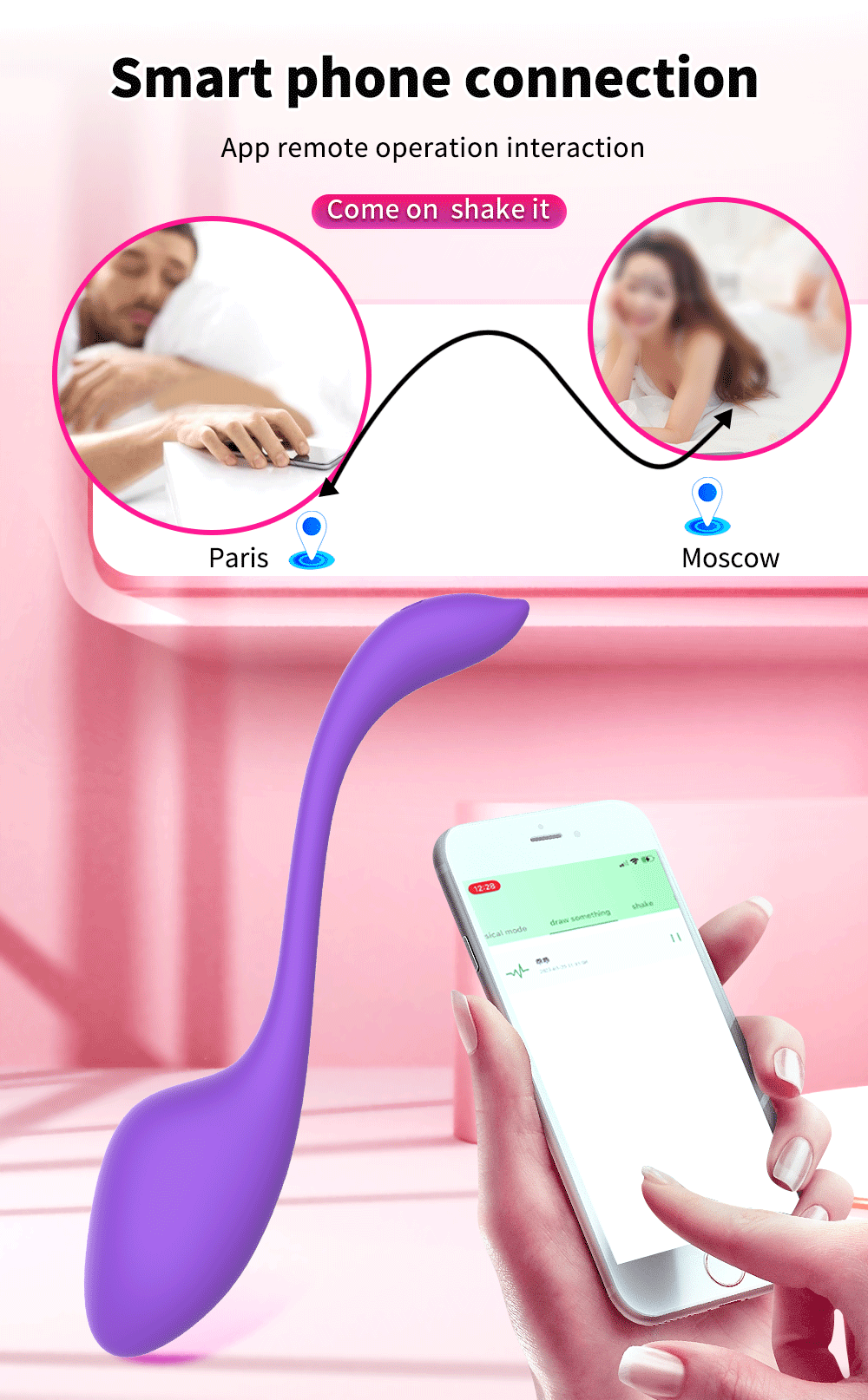 Vezeték nélküli Bluetooth G-pont vibrátor nőknek APP távirányítóval viselhető vibráló tojás alakú csikló női bugyi S_voghion.com
