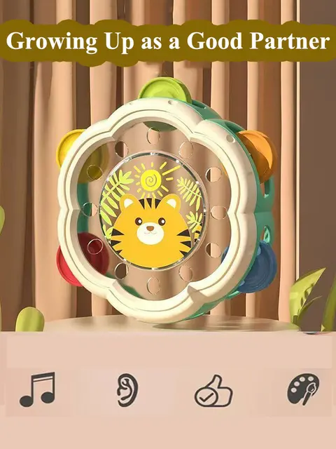 2 size Baby Musical Instruments Drum Montessori Toy 6 12 Months Rattles for Toddlers Interactive Music Educational Children Toys 6