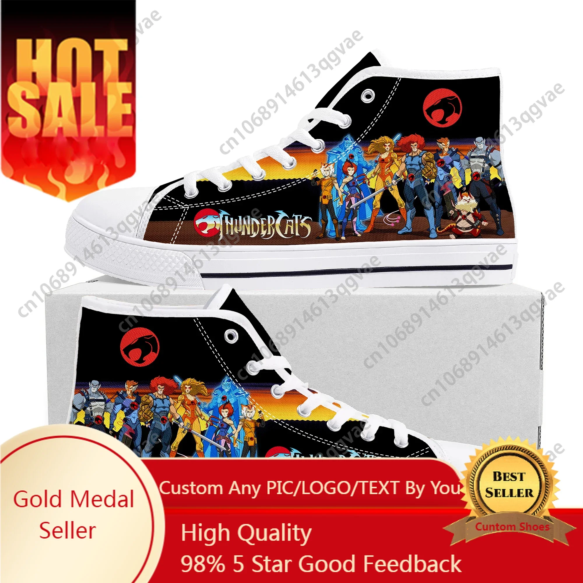 

Thundercats High Top Sneakers Mens Womens Teenager Lion O High Quality Canvas Sneaker Comics Manga Couple Customized Shoes