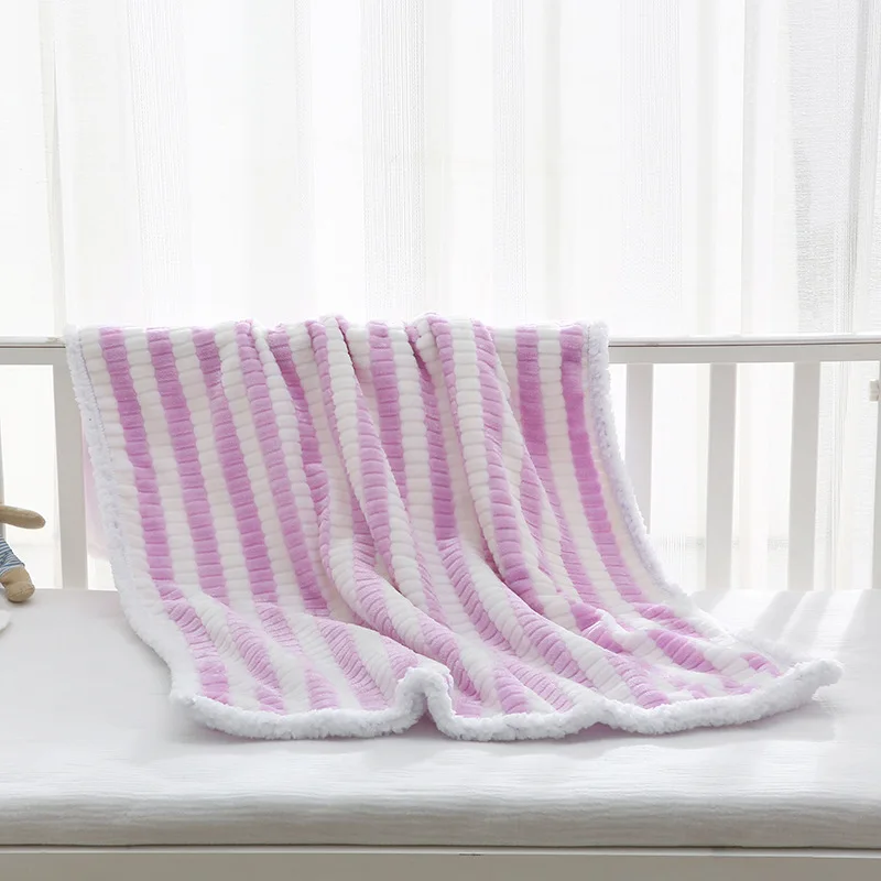 Newborn Thermal Fleece Blanket Soft Swaddle Envelope Wrap Solid Bedding Baby Blanket & Swaddling Infant Quilts 5