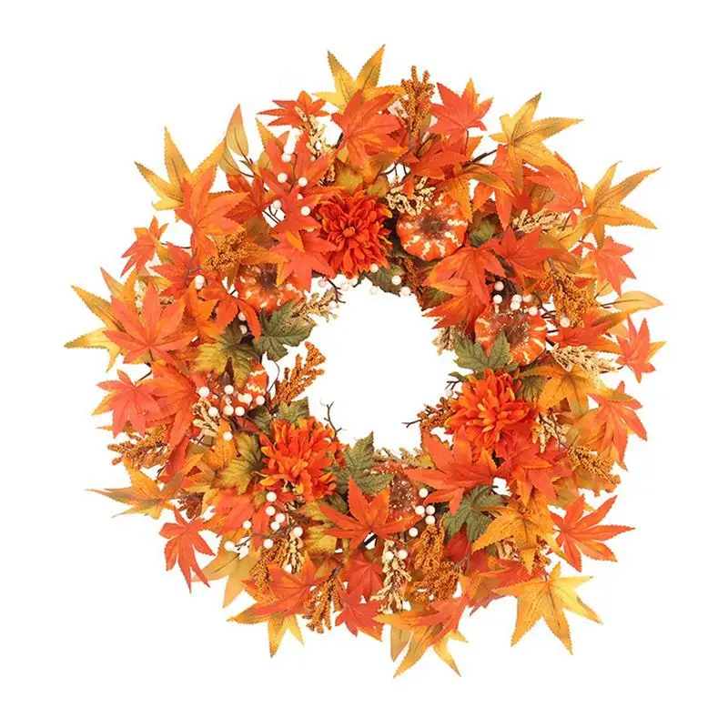 

Artificial Fall Wreath Artificial Fall Wreaths Front Door Decorations Farmhouse Seasonal Hanger Decor 60cm/23.62inch Autumn