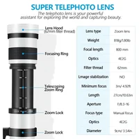 420-800mm F8.3-16 Telephoto Zoom Lens Optical for Canon EOS 5D 6D 7D 50D 60D 70D 80D 90D 450D 500D 550D 600D 700D SLR Camera - Image 4