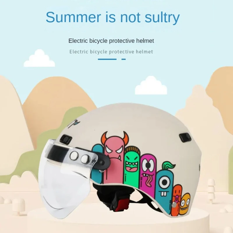 

Мотоциклетный шлем, полушлем для электромобиля, летняя Солнцезащитная дышащая Солнцезащитная шляпа 55-59 см