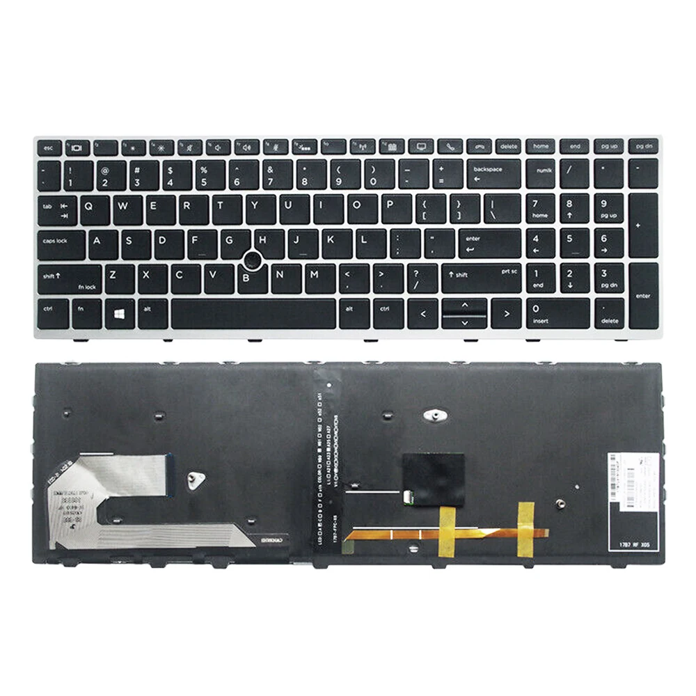 Tastiera Per Hp Zbook 15 Elitebook 850 G5 G6 855 G5 750 G5 755 G5 15U G5 Con Layout Retroilluminato Usa/Russo