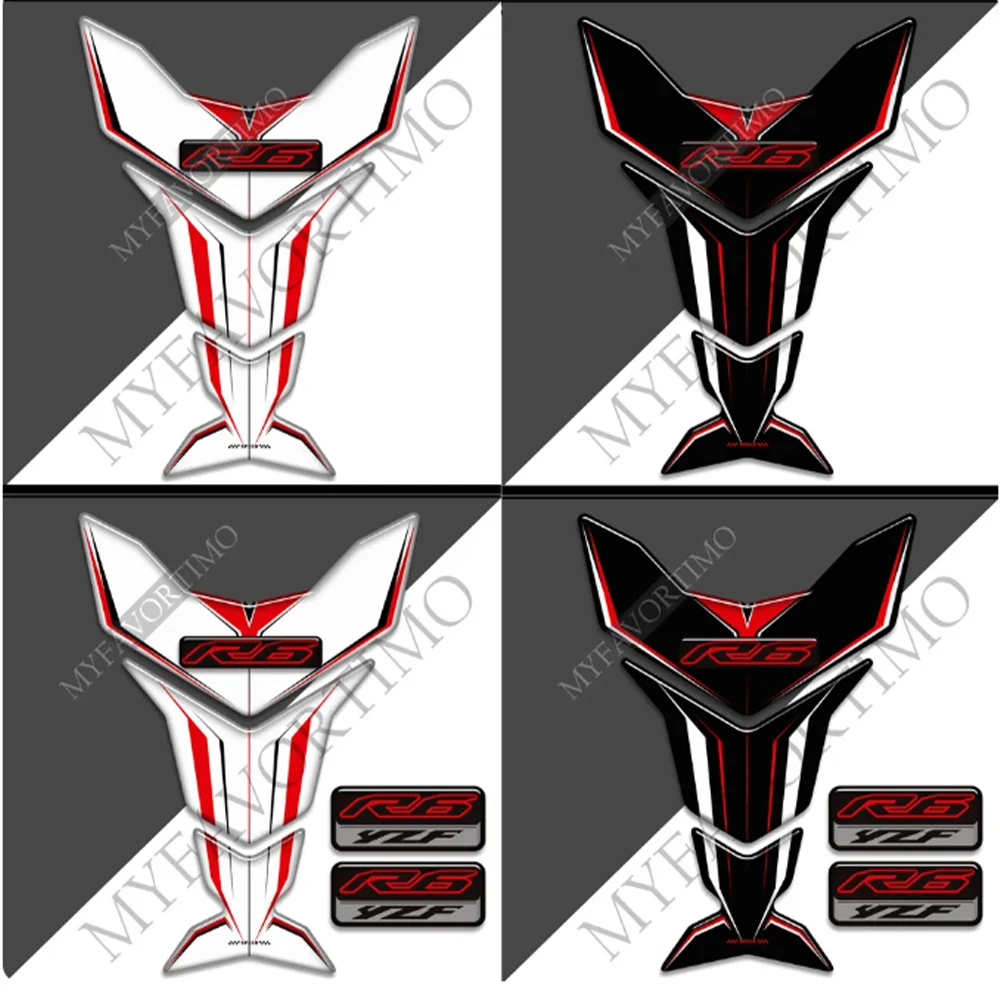 

For YAMAHA YZF-R6 YZF R6 YZFR6 Tank Pad Fuel Protector Emblem Badge Logo Stickers Decal Knee