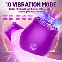 2-in-1-Rosenspielzeug, Simulationsvibrator, leistungsstarke Saugvibratoren, 10 Modi, G-Punkte, vaginale Stimulierung, Saugmassagegerät, Nippel-Sexspielzeug 2