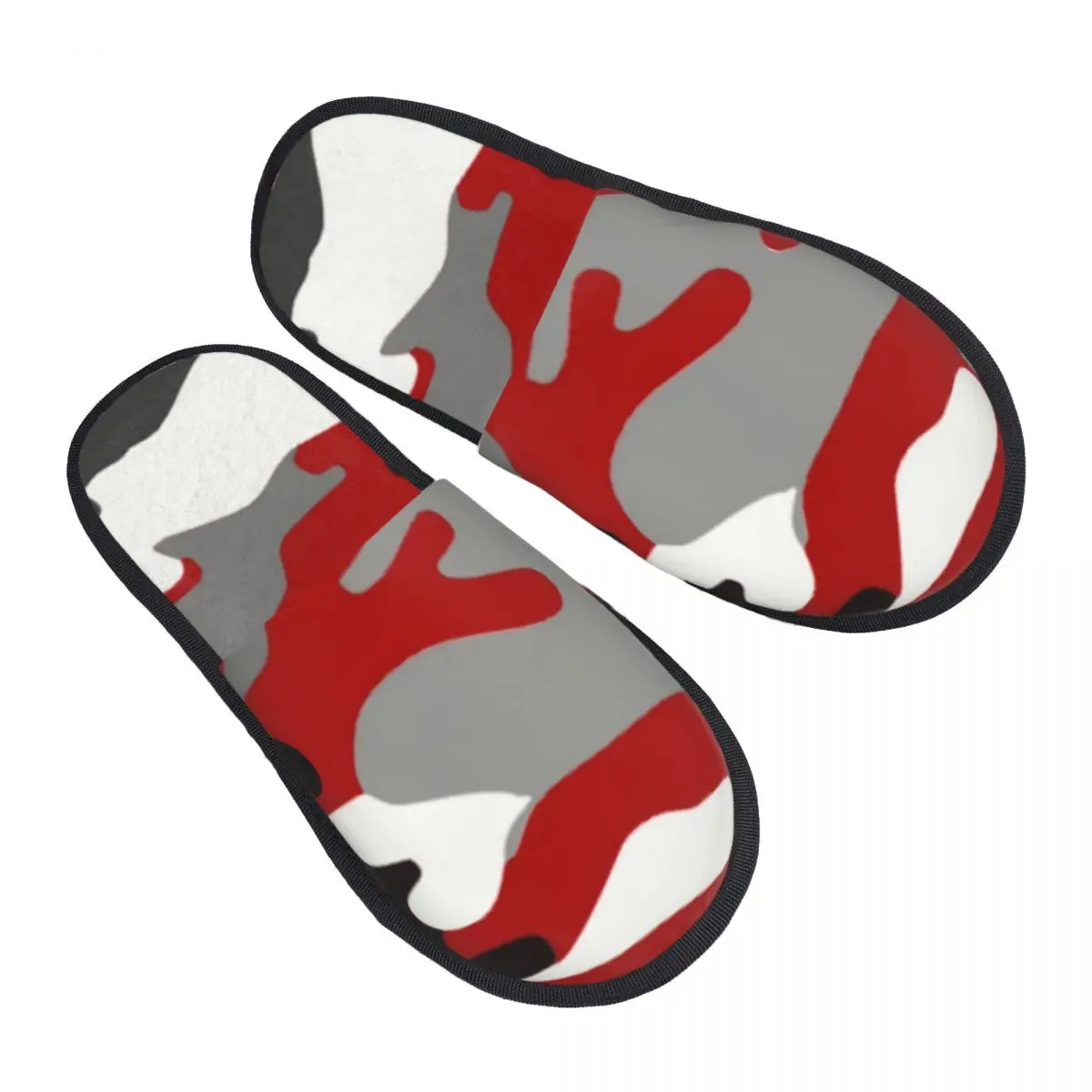 

Red Camo Soft Scuff With Memory Foam Slippers Women Camouflage Spa House Shoes