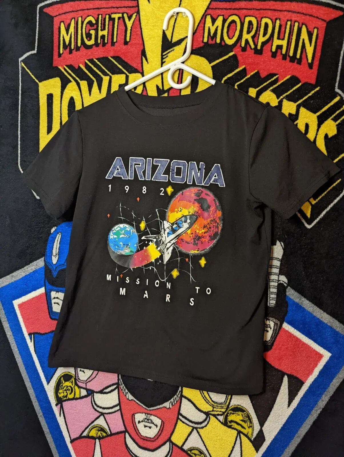 Vintage Arizona 1982 Mission To Mars T-Shirt Nera Taglia Xs / Yl
