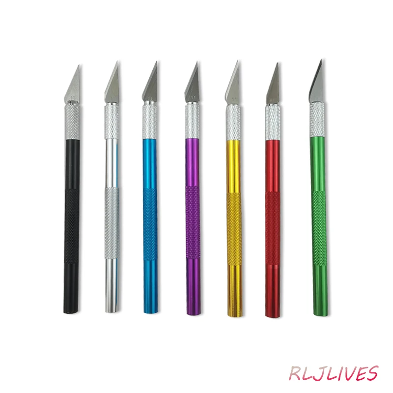 Leather Cutting Knife Pen Engraving Non-Slip Graver Cutter Leather Craft Carving Knives Aluminum Rod Handle Cutting Tool