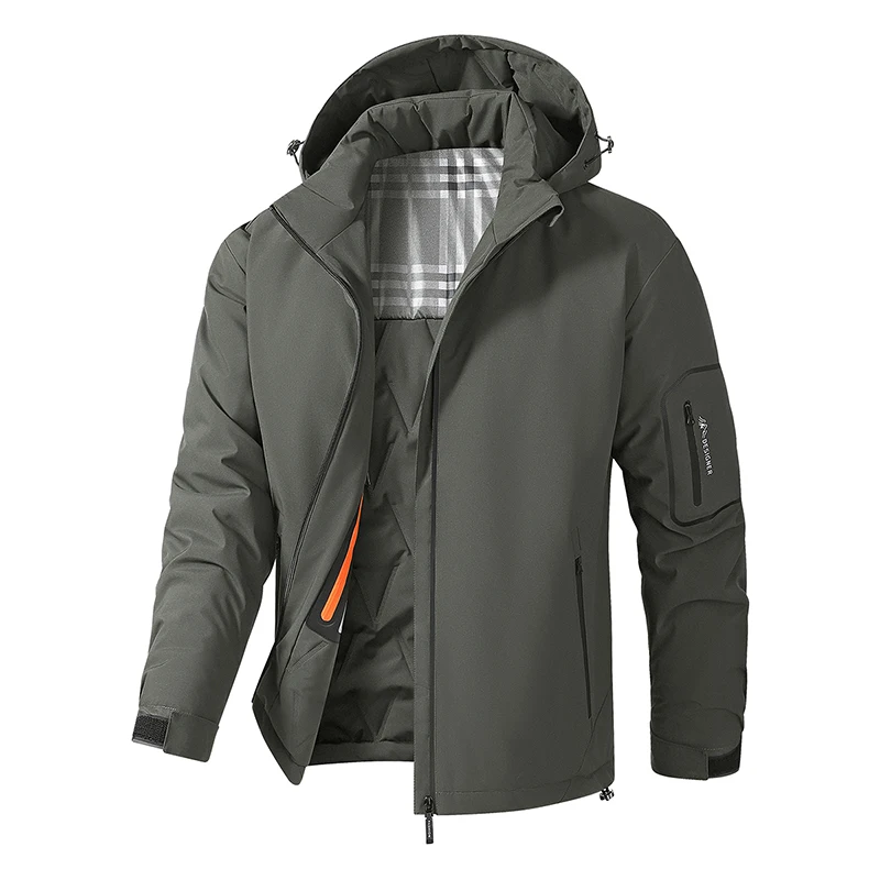 Winter Men Outdoor Windproof Sport Jackets Coats Man Loose Casual Detachable Hat Jacket Male Jogger Streetwear Windbreaker Parka 5