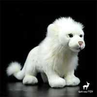 White Lion High Fidelity Anime Cute Plushie African Plain Plush Toys Lifelike Animals Simulation Stuffed Doll Kawai Toy Gifts 1