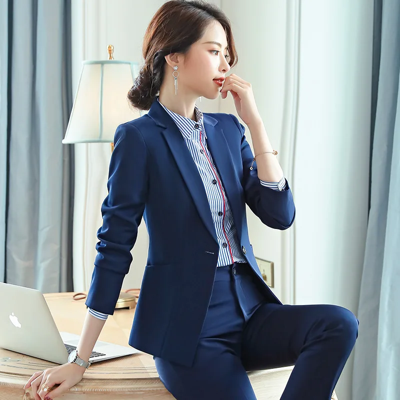 6001 Business Wear Women's Suit Autumn and Winter Suit Hotel Interview Elegant Business Suit Women's High-End Wholesale Work Clo