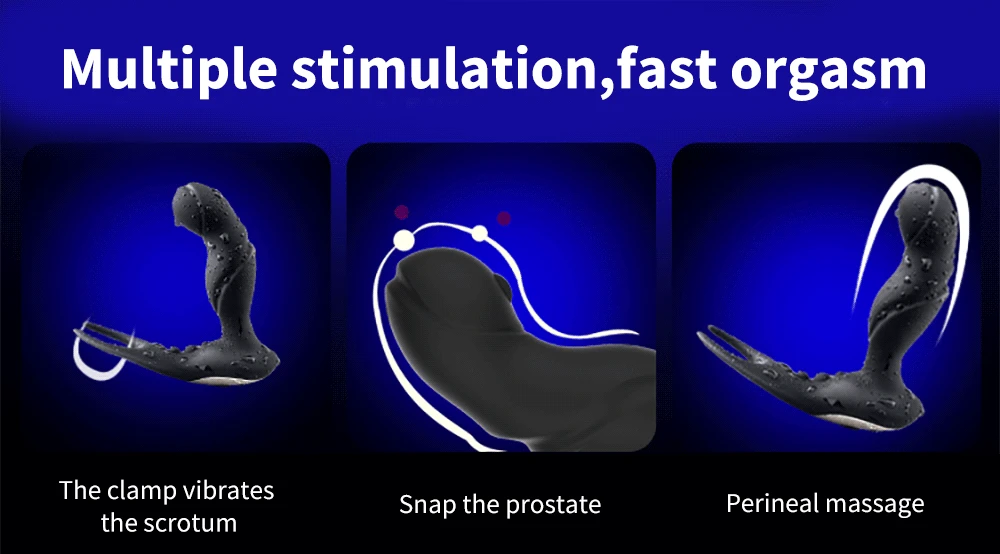 Prostata-Massage männlicher Vibrator Rotation Perlen Anal Plug Vibrator Silikon Verzögerung Ejakulation männlich Masturbat_voghion.com