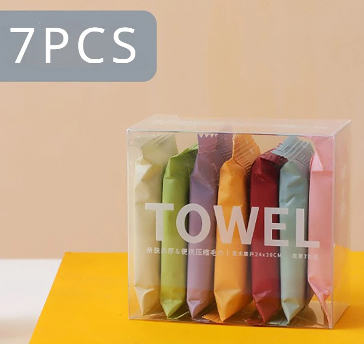 

7Pcs Towel Disposable Face Towel Portable Non-woven Fabric Hotel Supplies Bathrobe Home Textile Garden