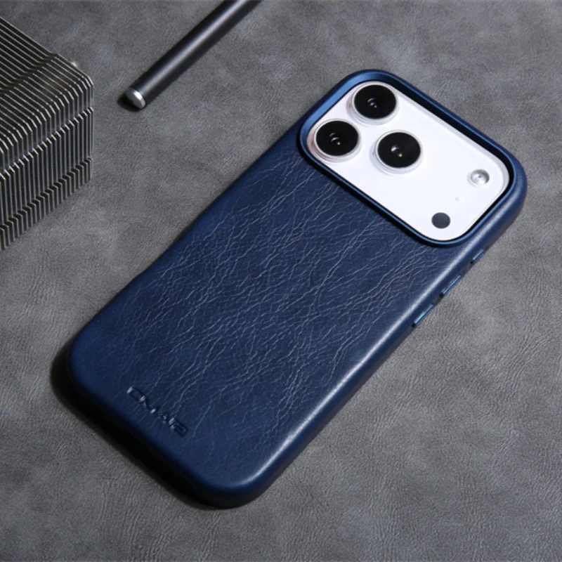 Magnetische Leder-Textur für MagSafe Handyhülle für iPhone 13 14 15 16 17 Pro Max Kabelloses Laden Stoßfeste Hülle mit Legierungs-Linsenschutz – Detail 9