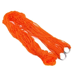 Durable Outdoor Nylon Mesh Hammock for Camping and Relaxation (Orange)