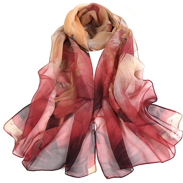 flower design georgette thin women's scarf