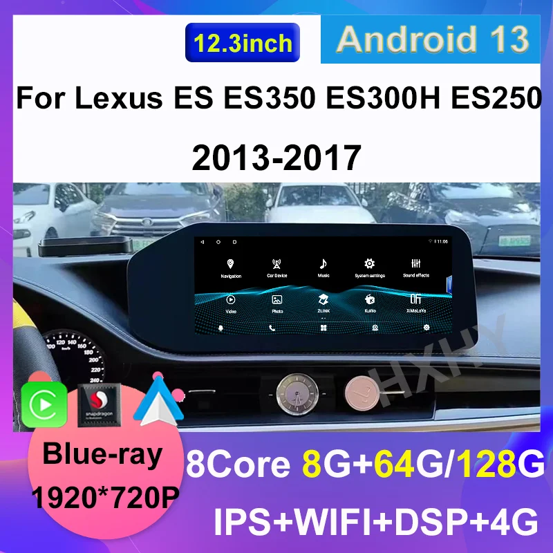 

Android 13 Qualcomm 8+128G Auto Carplay For Lexus ES ES200 ES300H ES250 ES350 Car Dvd Player Navigation Multimedia Stereo