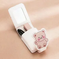 1pc Little Bear Lipstick Bag with Mirror Mini Bag Girl Portable Travel Makeup and Makeup Storage Bag Blind box Small makeup bag 2